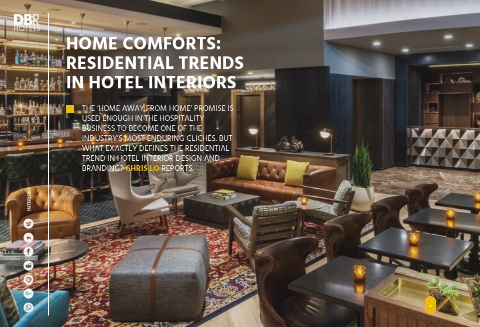 Home Comforts Residential Trends In Hotel Interiors