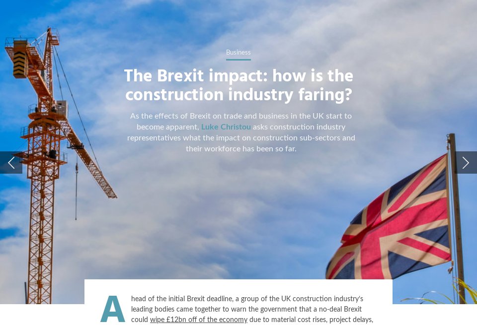 The Brexit impact on the construction industry Design & Build Review