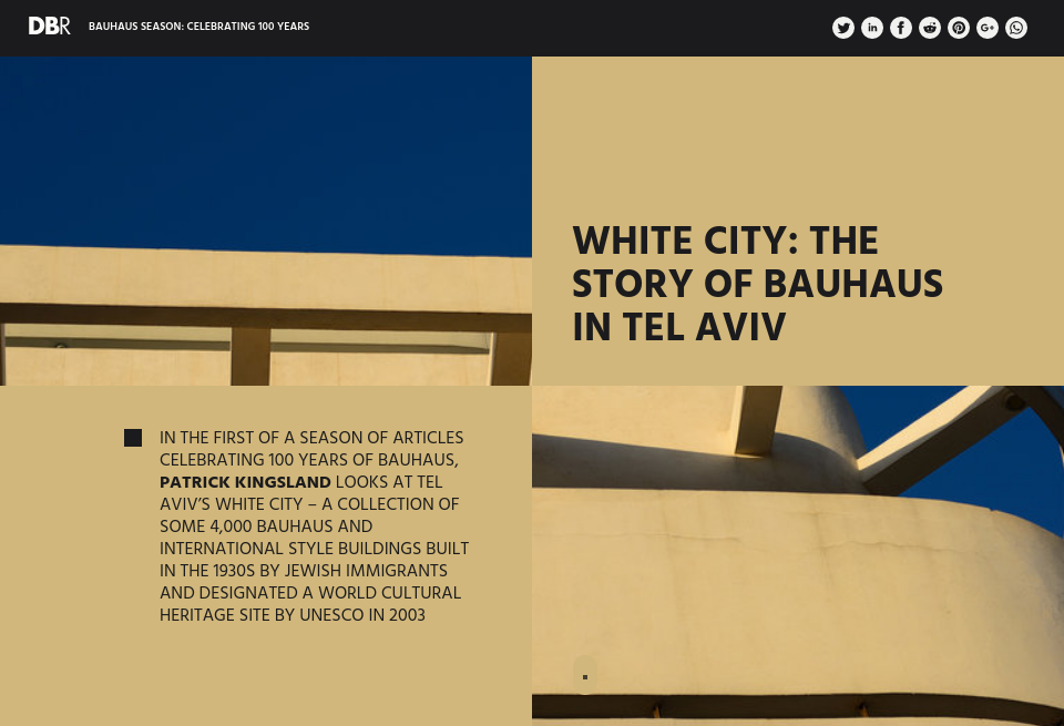 White City: The Story of Bauhaus in Tel Aviv - Design & Build Review, Issue 46